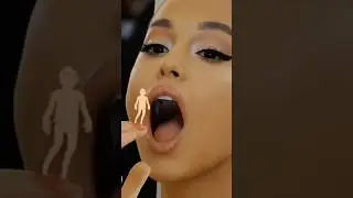 Giantess Ariana Grande swallows her tiny prey 