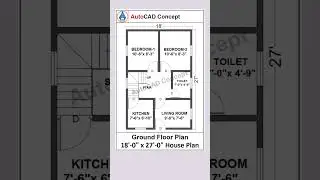 Building floor plan design | 18x27 House Plan | 2bhk house plan autocad 