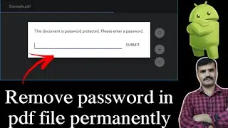 how to remove password in pdf file