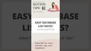 Easily Edit Notion List View Databases! ✨| Notion Tips & Tutorials 