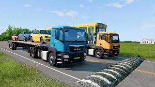 Truck vs Speed Bumps|Cars vs Speedbumps|Bus vs Speed Bump - Beamng Drive #6