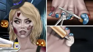 ASMR Realistic Sounds, Revival and Transformation Treatment for the Zombie Girl Swollen Leg