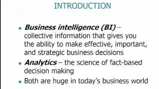 Chapter 3 What is Analytics and Business Intelligence