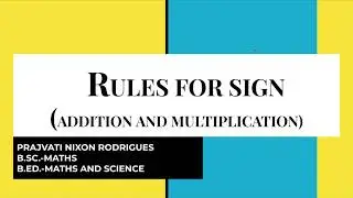 Maths - Rules for sign