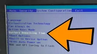 Как включить Battery Remaining Time в BIOS на ноутбуке