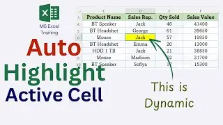 Auto Highlight Active Cell in Excel