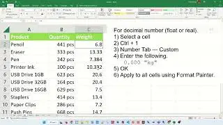 How to add unit to cells in Excel - Excel Tips and Tricks