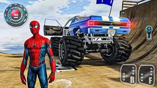 Spider Man Monster Truck Vertical Mega Ramp - Super Car Jumps in GTA 5