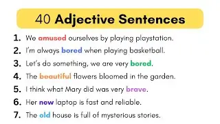 40 Adjectives Sentences Examples, Adjectives Words in Sentences #adjective #grammar