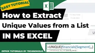 How to Extract Unique Values from a List in Microsoft Excel