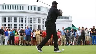 Shaquille ONeals opening tee shot at The Greenbrier Classic pro-am