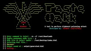 PasteHakk | Clipboard Poisoning Attack AUTOMATED Tool | Kali Linux 2021 | Clipboard Exploit