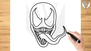 How to draw VENOM Step by step Tutorial | Free Download Coloring Page