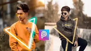 PicsArt Glowing Triangle Editing Trick|| Neon Triangle editing || Aniket Creation