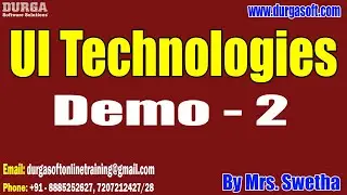 UI Technologies tutorials || Demo - 2 || by Mrs. Swetha On 30-10-2024 @6AM IST