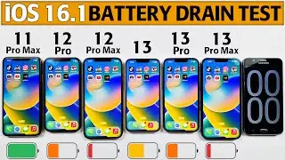 iOS 16.1 Battery DRAIN TEST - iPhone 11 Pro Max vs 12 Pro vs 12 Pro Max vs 13 vs 13 Pro / 13 Pro Max