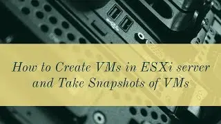 How to Create VMs in ESXi server and Take Snapshot of VMs