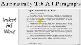 MS Word  | automatically tab all paragraphs | intent | VBA code