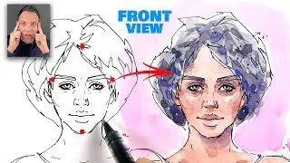 How to sketch ANY face in FRONT VIEW