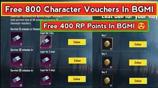 Free 400 RP Points In BGMI 😍 | Get 800 Character Voucher In BGMI | Character Voucher 3rd Week Event
