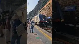 Some real trains for a change. Hitatchi units at Cinque Terre #shorts #trains #cinqueterre