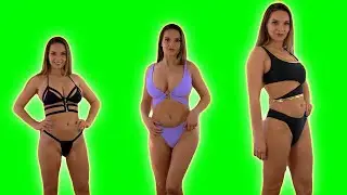 Sexy Beautiful Girl changes underwear on camera FOOTAGE GREEN SCREEN