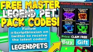 FREE MASTER LEGEND PET PACK CODES IN NINJA LEGENDS! Roblox