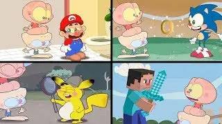 Mongo e Drongo em 4 episódios com personagens de games: Mario, Sonic, Pikachu e Minecraft