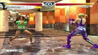 Tekken 4 Christie VS Nina stage Statue B 5 Rounds
