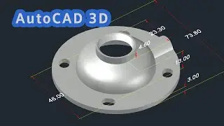 AutoCAD 3D, 3D Modeling, How to draw 3D support, Autodesk, tutorial,  sketches