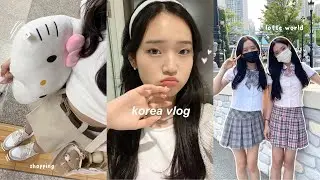 KOREA DIARIES: lotte world in school uniforms, fancy hotel, skincare routine, rainy shopping days