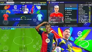 eFOOTBALL PES 2025 PPSSPP ISO NO TEXTURES & NO SAVE DATA NEW KITS 2024/25 REAL FACES AND TRANSFERS