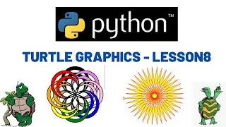 Python Turtle graphics Tutorial - LESSON 8 (isdown, hideturtle, showturtle , fillcolor , filling)
