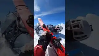 Skier Almost Falls Down A Massive Mountain #trending