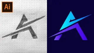 Adobe Illustrator Tutorial - How to Create Logo Design From Sketch