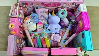 unicorn stationery collection- pencil box collection, unicorn toy collection, pencil sharpener, pens