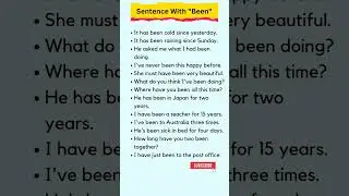 Sentence With Been. 