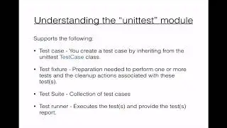 Selenium Python language- Understanding the Unit test module