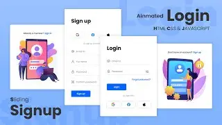 Responsive Sliding Login & Signup Forms | With Show/Hide Password - Using HTML, CSS & Javascript