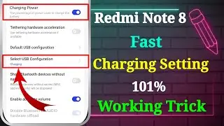 Redmi Note 8 Fast Charging Setting | Redmi Note 8 Charging Problem | Redmi Note 8 Fast Charging
