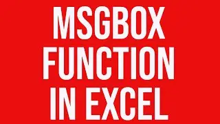 MsgBox Function in Excel