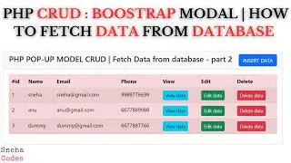 PHP CRUD-2:(Bootstrap pop-up modal) - How to Fetch data from database in PHP