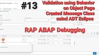 Validation Error Popup Msg|Message Class|Read Entity |Loop|Select|Debugging RAP OO ABAP Class.