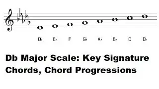 The Key of Db Major - D Flat Major Scale, Key Signature, Piano Chords and Common Chord Progressions