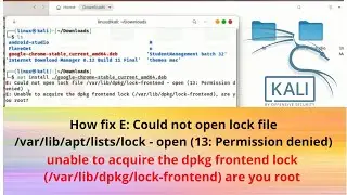 How fix E: Could not open lock file /var/lib/dpkg/lock-frontend-open (13 permission denied).2021