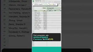 Convert Currency in Google Sheets SHORTS || Currency Conversion