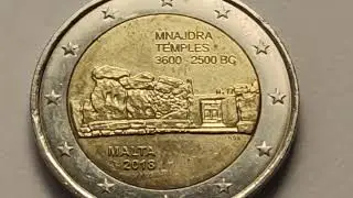 2 Euro Commemorative Coin :: Malta 2018 (Temples of Mnajdra)