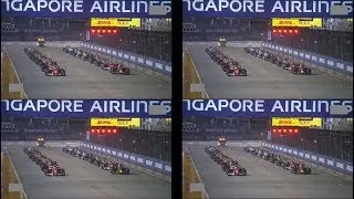 F1 2017 Singapore GP Crazy Start (Kimi & Verstappen CRASH)