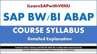 SAP BW/BI ABAP Course Syllabus | Online Course Details | 1-on-1 Training | ABAP for BW Consultants