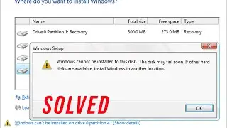 Fix Windows cannot be installed to this disk/ on this drive